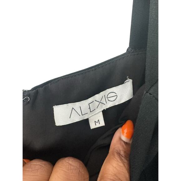 ALEXIS Black Dressy Date Night Out Party Juno Wide Leg Jumpsuit Size Medium - Picture 3 of 12